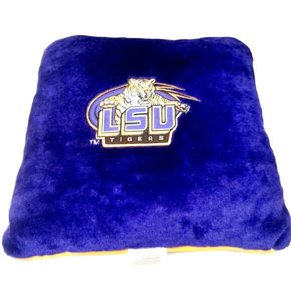LSU TIGERS DECOR PILLOW NCAA PLUSH THROW SQUARE 10"x10"  NEW - Picture 1 of 4